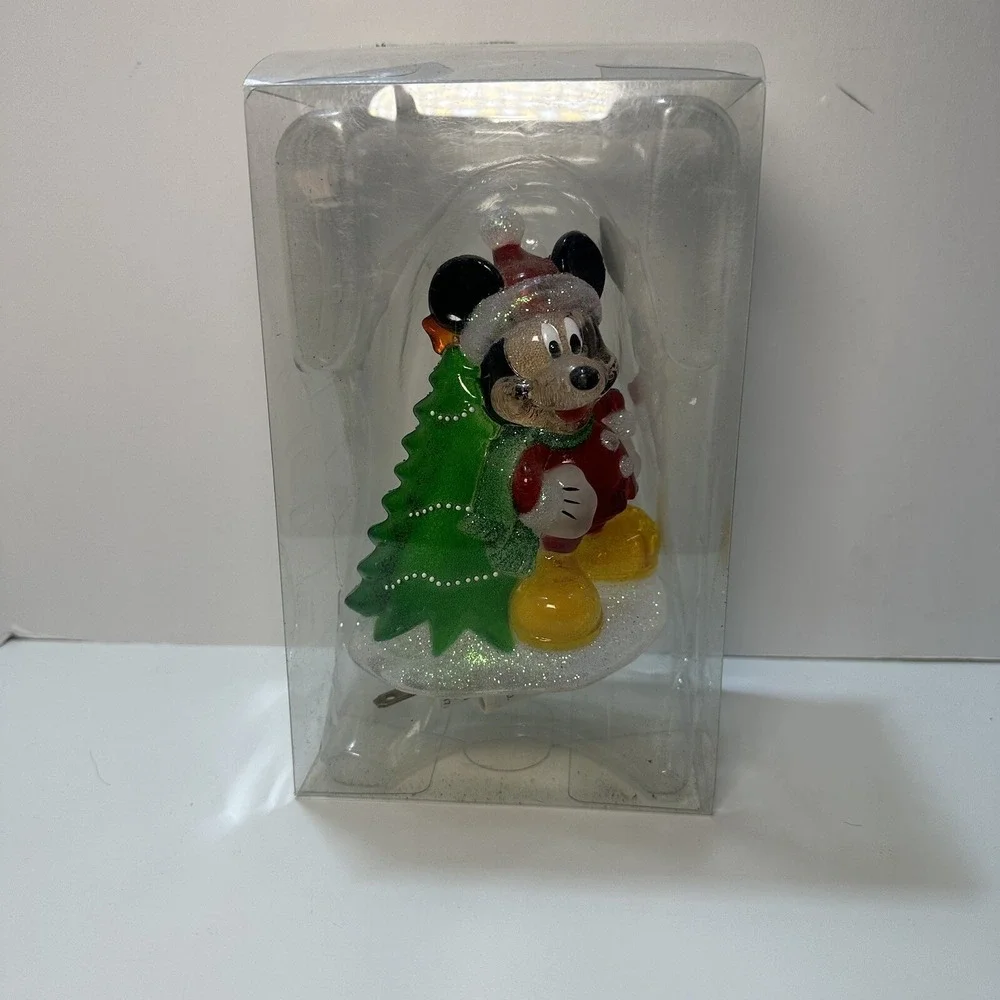 *Vintage* Disney Acrylic Mickey Mouse Night Light‎ Christmas ~ in Box